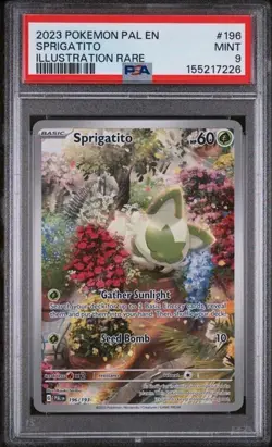 Pokemon Sprigatito Illustration Rare Holo PSA 9 196/193 Paldea Evolved 2023 - Image 1