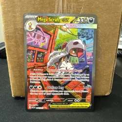 Pokemon Mega Scrafty ex 285/217 Ascended Heroes SIR Mint Ships fast Gradeable - Image 1