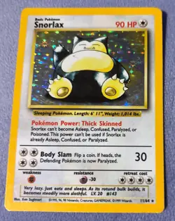 *No Symbol ERROR* Snorlax 11/64 Holo Rare Jungle Unlimited Vintage Pokemon Card - Image 1