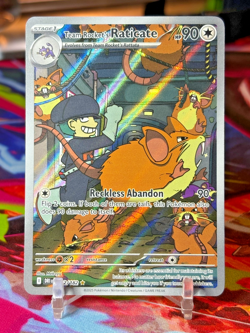 Pokemon TCG Destined Rivals TEAM ROCKET'S RATICATE 202/182 - Image 1