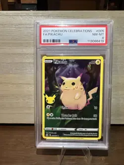 2021 POKEMON CELEBRATIONS #005 FULL ART/PIKACHU PSA 8 - Image 1