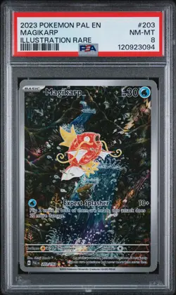 2023 POKEMON PAL EN-PALDEA EVOLVED ILLUSTRATION RARE #203 MAGIKARP PSA 8 - Image 1