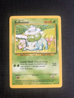 Pokemon TCG Bulbasaur Base Set 44/102 Regular Unlimited Common LP - Image 1