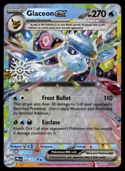 POKEMON GLACEON EX PRISMATIC EVOLUTIONS 026/131 HOLO STAMPED DOUBLE RARE NM/M - Image 1