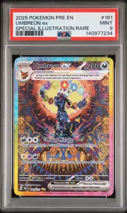 2025 POKEMON PRE EN-PRISMATIC EVOLUTIONS #161 UMBREON EX PSA 9 - Image 1