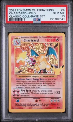 2021 Pokemon Celebrations Charizard Holo #4 Classic Collection PSA 10 Gem Mint - Image 1