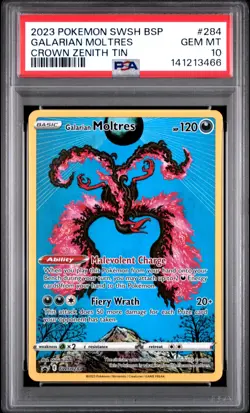 2023 Pokemon Sword & Shield Black Star Promos 284 Galarian Moltres PSA 10 - 3466 - Image 1