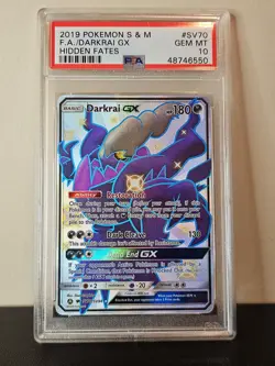 Pokemon TCG Hidden Fates - Darkrai GX SV70/SV94 Gem Mint PSA 10 - Image 1