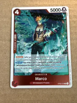 Marco OP02-018 Alt Art Rare One Piece PRB-01 NM English Unplayed - Image 1