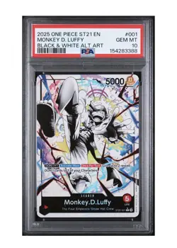 ONE PIECE ENGLISH ST21 GEAR 5 MONKEY D LUFFY ALT ART LEADER PSA 10 🔥📈 - Image 1