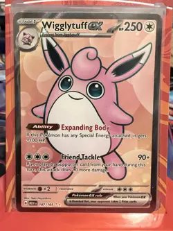 Pokemon TCG Wigglytuff EX Holo Card Scarlet & Violet 151 Ultra Rare Card 187/165 - Image 1