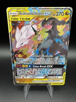 Reshiram & Zekrom GX 157/236 Pokemon Cosmic Eclipse Sun & Moon Card Near Mint - Image 1