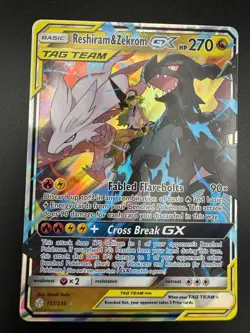 Reshiram & Zekrom GX 157/236 Pokemon Cosmic Eclipse Sun & Moon Card Near Mint - Image 3