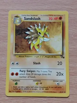 Pokemon Trading Card Game TCG Sandslash Fossil Set 41/62 Regular - Image 1