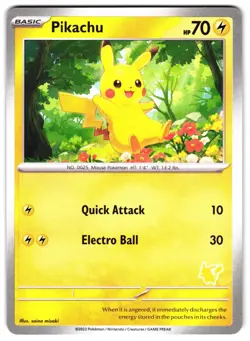 PIKACHU - NM - MY FIRST BATTLE DECK STAMP PIKACHU ENGLISH POKEMON CARD - Image 1