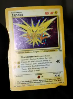 Zapdos 15/62 Holo Rare - Vintage 1999 Fossil Set Pokemon Card - Heavily Played - Image 2