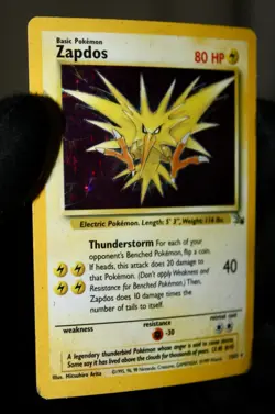 Zapdos 15/62 Holo Rare - Vintage 1999 Fossil Set Pokemon Card - Heavily Played - Image 5