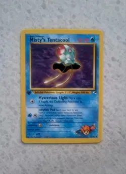 1st Edition Misty's Tentacool 32/132 Pokemon Gym Heroes Trading Card 2000 - Image 1