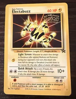 Electabuzz Kids WB Pokemon The First Movie Regular Basic HP60 Pokemon TCG Card - Image 1