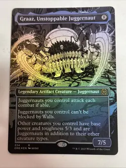 MTG FOIL - Graaz, Unstoppable Juggernaut 334 Borderless Rare All Will Be One R - Image 1