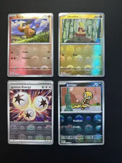 Pokemon White Flare PokeBall (4) Card Lot - 011/086, 086/086, 057/086, 052/086 - Image 1