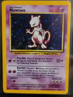 1999 Pokemon Base Set Unlimited Mewtwo Holo 10/102 MINT Potential 10 - Image 2