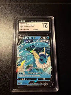 2021 POKEMON JPN EEVEE HEROES HOLO #015/069 VAPOREON V CGC 10 GEM MINT - Image 1