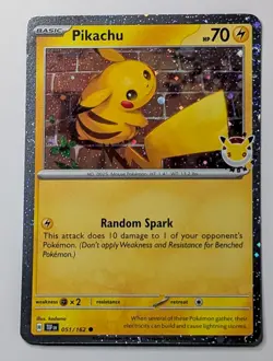Pikachu 51/162 Cosmo Holo Pokemon Day Promo NM Clean Copy Temporal Forces - Image 1