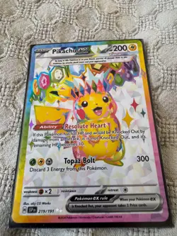 2024 Pokemon Surging Sparks Pikachu ex 219/191 Full Art Ultra Rare - Image 3