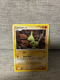 Pokemon TCG Larvitar 63/100 Stormfront (Yuka Morii) (HP) - Image 1