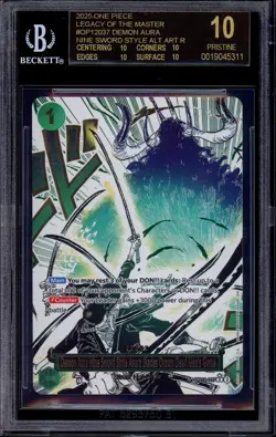 2025 One Piece OP12 Nine Sword Style Dead Man's Game #37 BGS 10 BLACK LABEL - Image 1
