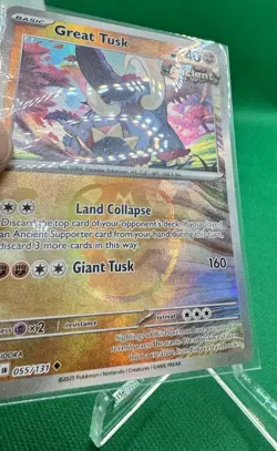 Great Tusk (Master Ball Pattern) 055/131 SV: Prismatic Evolutions NM Pokemon - Image 2