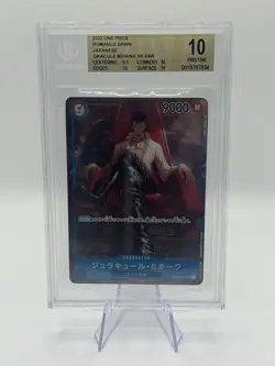 2022 Japanese One Piece Romance Dawn Dracule Mihawk OP01-070 SR Alt Art BGS 10 - Image 1