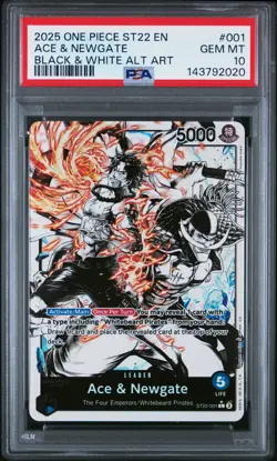 2025 ONE PIECE STARTER DECK ST22-ACE & NEWGATE #001 ACE & NEWGATE PSA 10 - Image 1