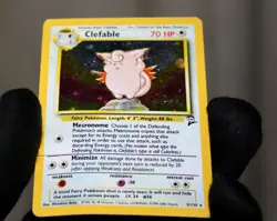 Clefable 5/130 Holo Rare - Vintage Base Set 2 Pokemon Card - Heavily Played - Image 3