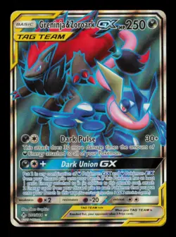 Pokemon Card Greninja & Zoroark GX 200/214 Tag Team FA Unbroken Bonds LP 2019 - Image 1