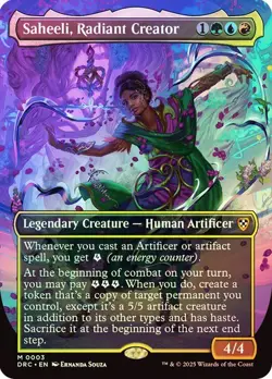 Saheeli, Radiant Creator (Borderless) - FOIL - Commander: Aetherdrift - MTG - Image 1