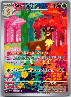 Sawsbuck 166/162 Illustration Rare Temporal Forces NM - Image 1