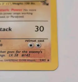 Pokemon Aerodactyl 1/62 Holo Rare 1st Edition Fossil PRERELEASE Stamped - Image 2