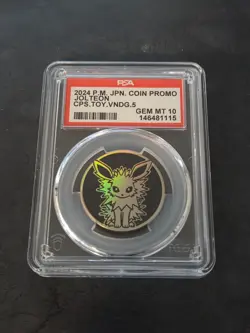 Pokemon Jolteon 2024 Japanese Capsule Vending Series 5 Graded Coin PSA 10 - Image 3