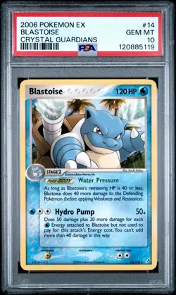 2006 POKEMON EX CRYSTAL GUARDIANS #14 BLASTOISE PSA 10 - Image 1