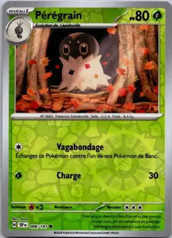 Carte Pokemon Peregrain 006/191 Reverse - 2024 - Image 1