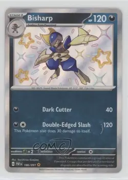 Shiny Rare - Bisharp Pokemon Scarlet & Violet Paldean Fates PAF #186 - Image 1