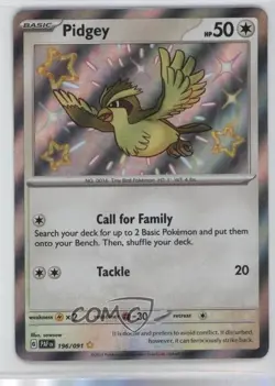 Shiny Rare - Pidgey Pokemon Scarlet & Violet Paldean Fates PAF #196 - Image 1