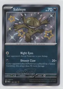 Shiny Rare - Sableye Pokemon Scarlet & Violet Paldean Fates PAF #184 - Image 1