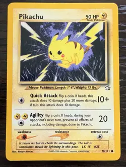 Pikachu 70/111 Neo Genesis Common Basic HP50 Regular Pokemon TCG Card English - Image 1