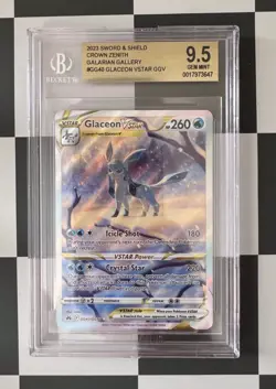 Glaceon VSTAR GG40/GG70 BGS 9.5 GEM MT - 2023 Pokemon Crown Zenith Galarian Gall - Image 1