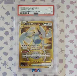Pokemon Lugia VSTAR Secret Rare 211/195 Silver Tempest PSA 10 Holo 2022 - Image 1
