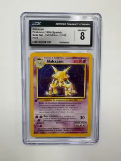 1999 Pokemon 1st Edition Base Alakazam CGC 8 Spanish #1/102 Holo Rare - Image 1