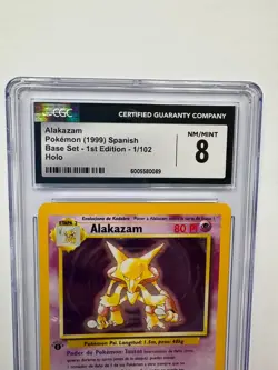 1999 Pokemon 1st Edition Base Alakazam CGC 8 Spanish #1/102 Holo Rare - Image 2